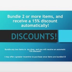 Buy any 2 (two) items, get 15% off discount
